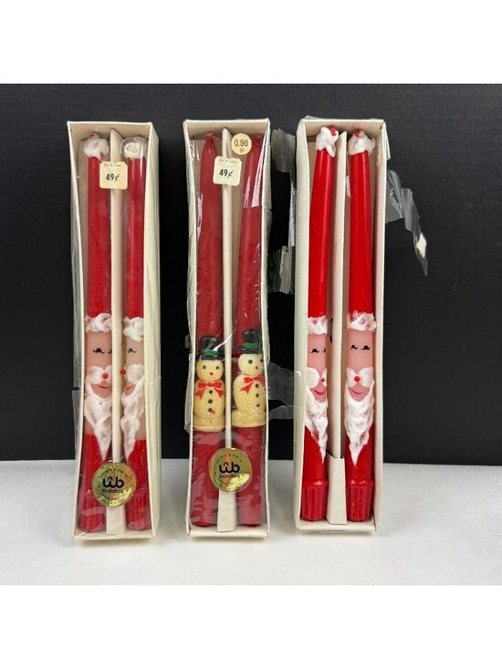 Will & Baumer Other - Vintage Will & Baumer Santa and Snowman Christmas Candles Lot of 3